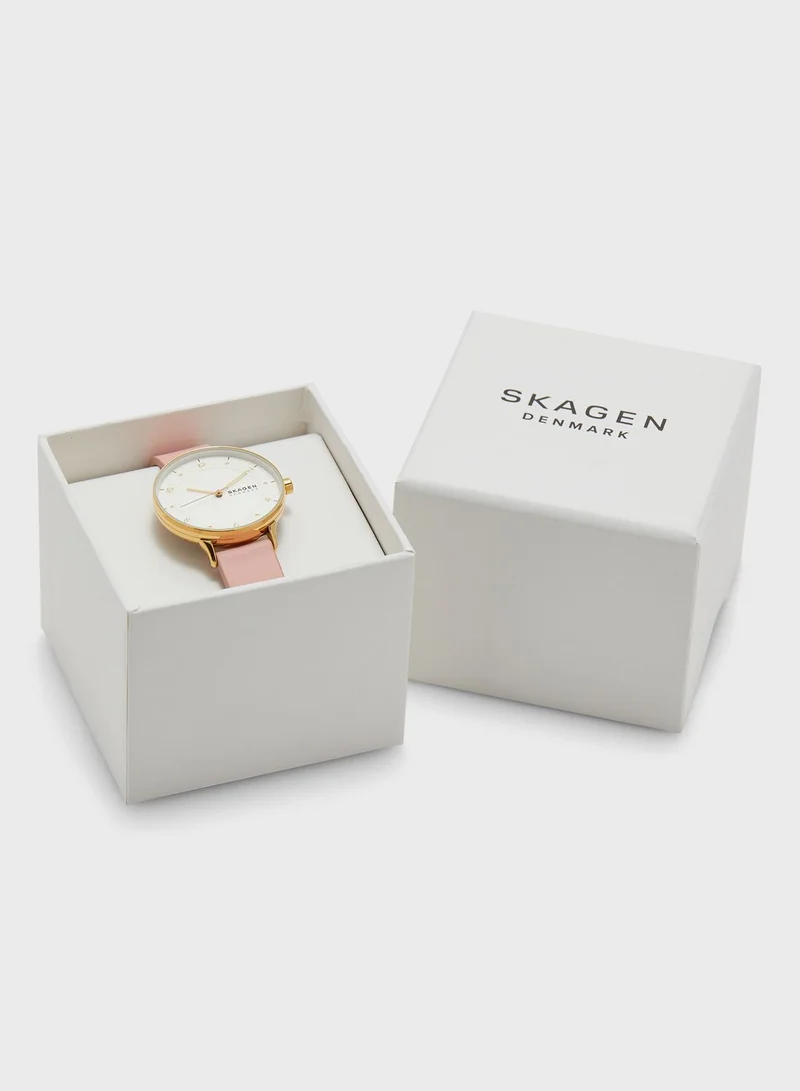 Skagen Riis Pu Strap Analog Watch