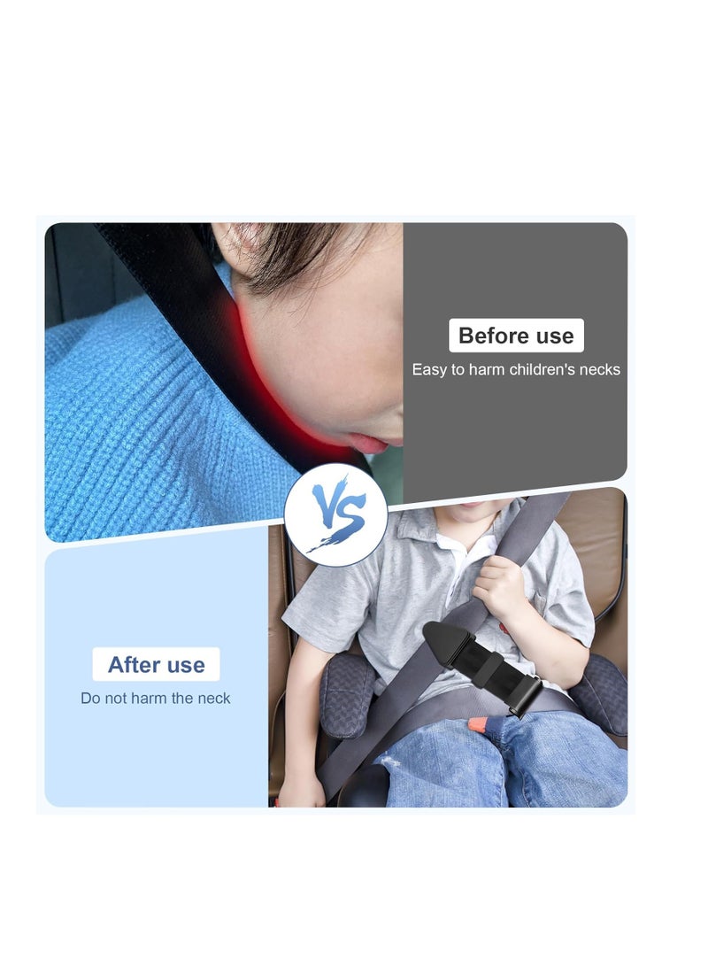 SYOSI Seat Belt Adjuster Adjustable Car Seat Belt Adjuster with Clips Soft Seatbelt Adjuster to Protect Child's Neck and Face Essential for Children's Travel (2 Pack) - Image 2