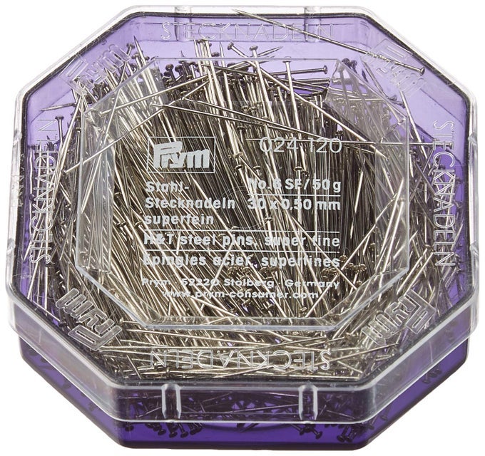 024120 STRAIGHT PINS 6 SF 050 X 30 MM SILVER COLOUR 50 GRAM BOX STEEL 30 X 05MM