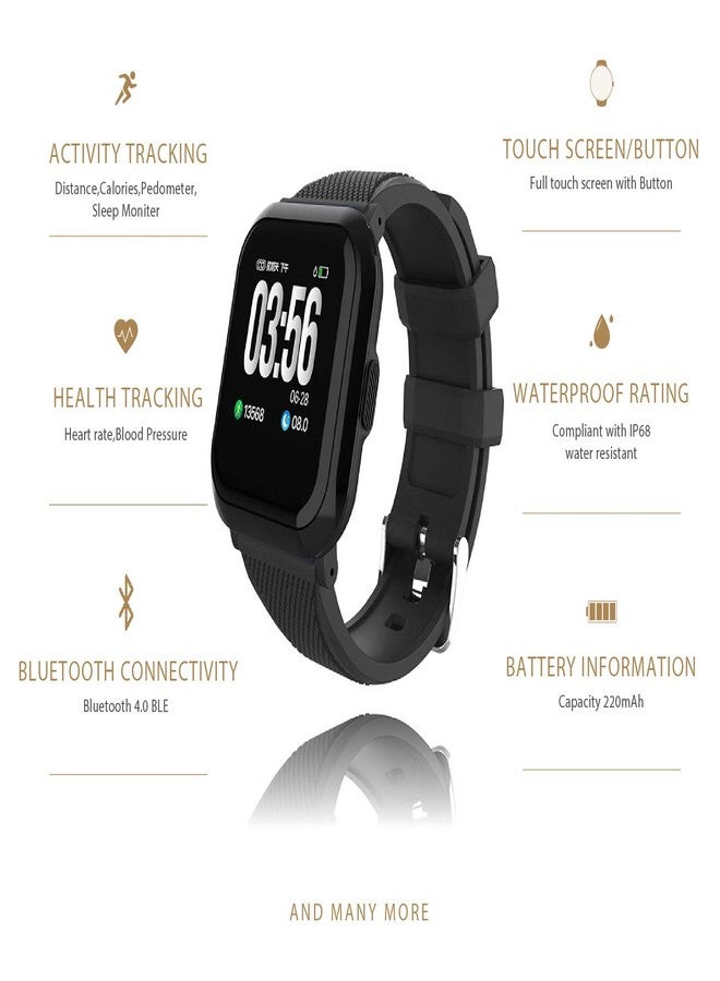 OPTA SB-116 Eros Bluetooth Fitness Watch| Blood Pressure| Full Touch Screen | Heart Rate | TFT Color Screen Fitness Tracker for All Android/iOS(Black) - Image 3