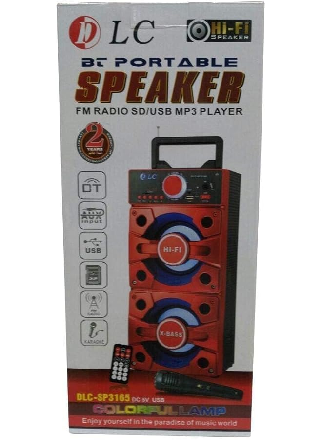 دي إل سي  مكبر صوت محمول يعمل بالبلوتوث وراديو FM وبطاقة SD ومشغل MP3 وUSB - Image 2