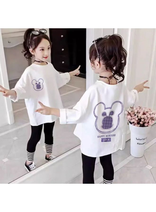 Girls' Long-sleeve T-shirt Trendy New Korean Style Autumn Casual Versatile Trendy Base Shirt For Older Children