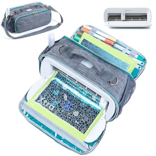 IMAGINING Carrying Case for Cricut Joy Xtra, Joy Extra Carrying Bag with Pockets for Cricut Accessories and Tools, Front and Back Side Full Open - Image 1