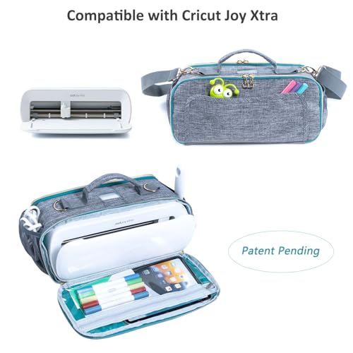 IMAGINING Carrying Case for Cricut Joy Xtra, Joy Extra Carrying Bag with Pockets for Cricut Accessories and Tools, Front and Back Side Full Open - Image 2