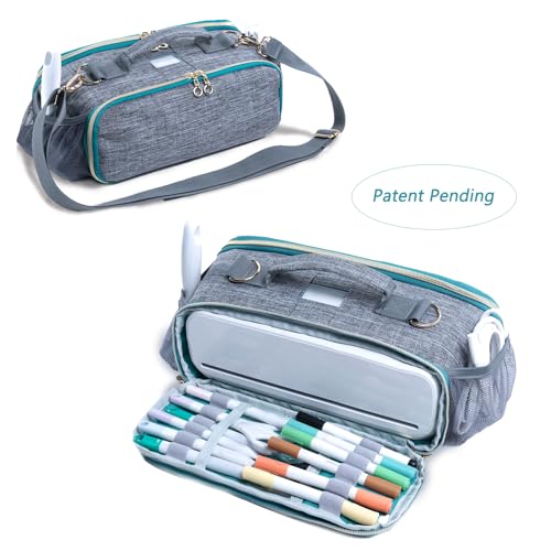 IMAGINING Carrying Case for Cricut Joy Xtra, Joy Extra Carrying Bag with Pockets for Cricut Accessories and Tools, Front and Back Side Full Open - Image 4