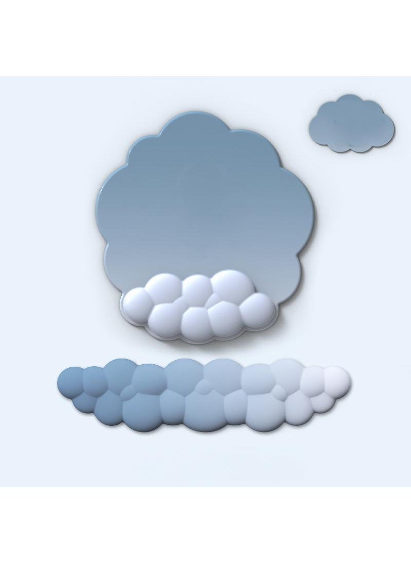 Y&D - 3-Piece Office Keyboard Cloud Wrist Rest And High Density Memory Silicone Non Slip Base Mouse Pad - Image 1