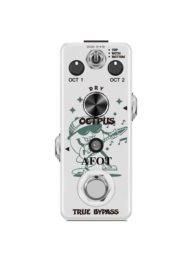 AFOT Polyphonic Octave Guitar Pedal, Digital Octave Mini Pedal,3 Modes Octave Shifter with Top/Both/Bottom Selection, Compact & Practical Aluminum Build, True Bypass for Electric Guitar - Image 1