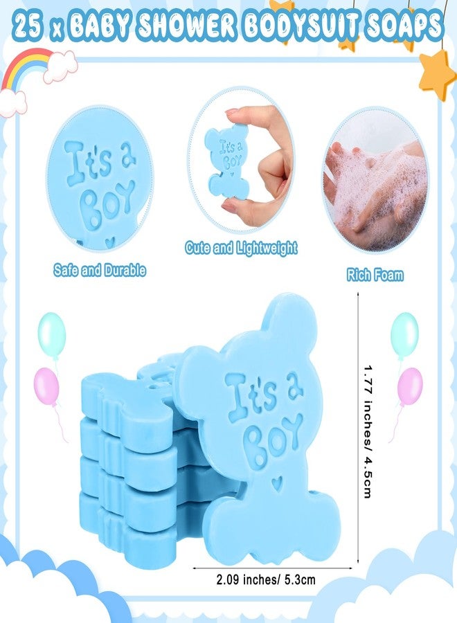 Swiffen 25 Sets Bear Themed Baby Shower Soap Favors for Guests Boy Girl Handmade Scented Soaps with Mini Thank You Tags and Organza Bags for Shower Gender Reveal Party Favors(Blue, It's A Boy) - Image 2