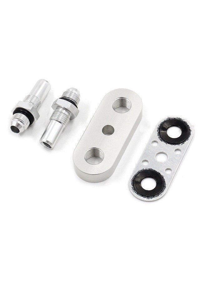 Generic - Transmission Cooler Line Adapter Plate with Gasket 6AN Fittings Replacement for 6L80E 6L90E   8L90E Factory Oil Seal Line Connector for Custom Braided Hose Set 551121-6AN - Image 1