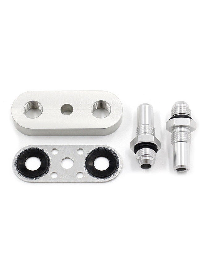 Generic - Transmission Cooler Line Adapter Plate with Gasket 6AN Fittings Replacement for 6L80E 6L90E   8L90E Factory Oil Seal Line Connector for Custom Braided Hose Set 551121-6AN - Image 1