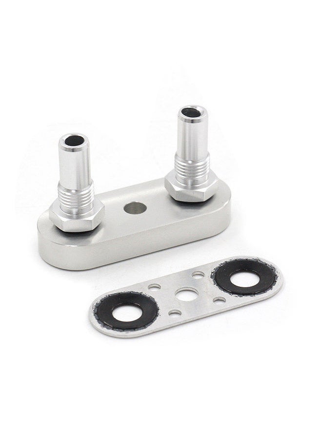 Generic - Transmission Cooler Line Adapter Plate with Gasket 6AN Fittings Replacement for 6L80E 6L90E   8L90E Factory Oil Seal Line Connector for Custom Braided Hose Set 551121-6AN - Image 1