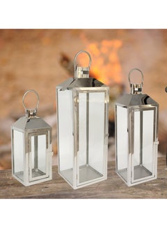 Pixels Furniture Stainless Steel Metal Lantern Candle Holders with Tempered Glass Panels for Living Room Decor Home Party Decoration 3 Piece Set - pzsku/Z1B29E2C7ED5D6383017FZ/45/_/1736678507/f28089c3-3582-49f8-b4c4-82cb2adda8e3