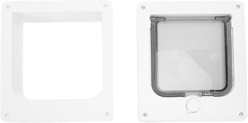 Cat Door, 4 Way Locking Flap Weatherproof Reinforced ABS Frame Pet Door for Interior Exterior Use, with Magnetic Groove for Windproof Brush Strips, Suitable for Pets Up to 25 Lb (M) - Image 2