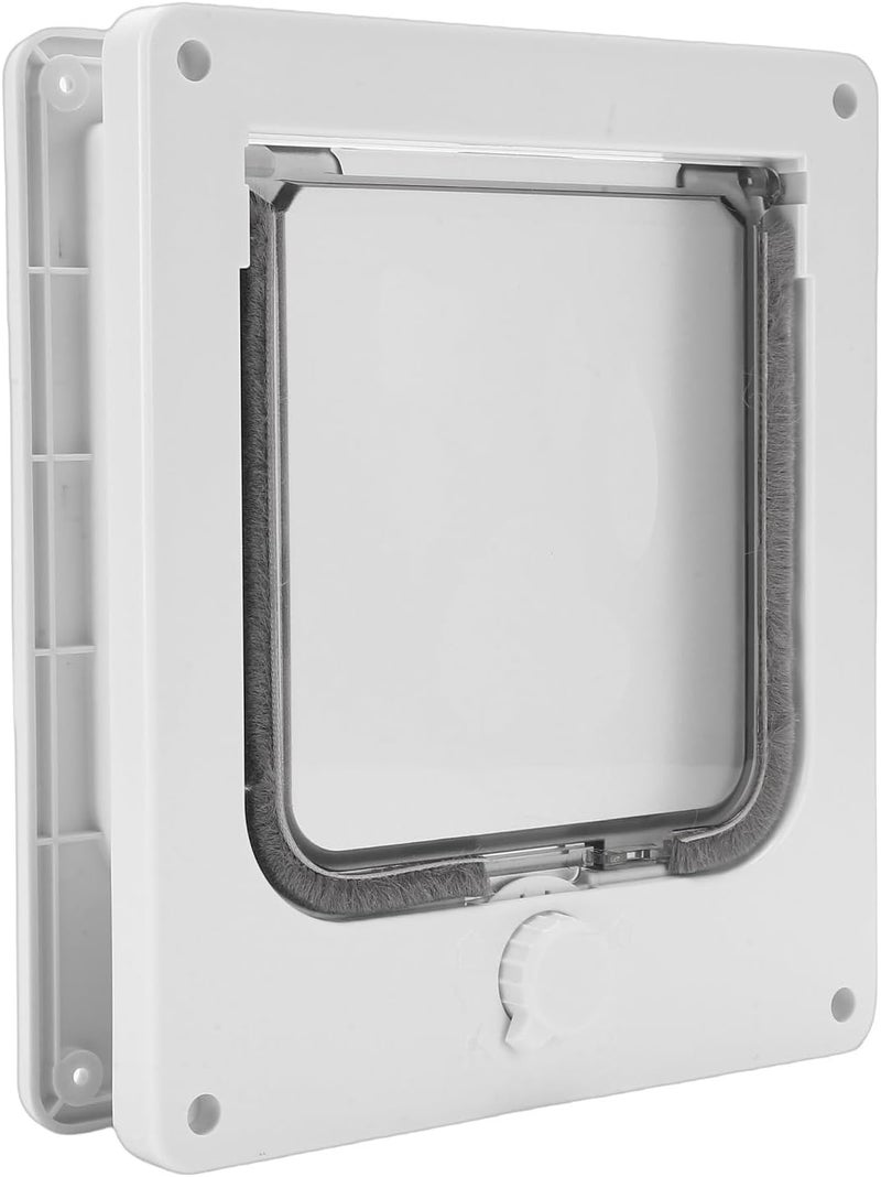 Cat Door, 4 Way Locking Flap Weatherproof Reinforced ABS Frame Pet Door for Interior Exterior Use, with Magnetic Groove for Windproof Brush Strips, Suitable for Pets Up to 25 Lb (M) - Image 4