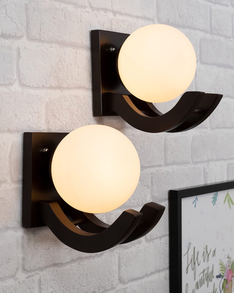 Twilight Wall Light, Wall Lamp Wood Light for Home Decoration | Chandelier Home, Living Room, Indoor Outdoor Globe Modern Design Wall Light Set of 2 - Image 1