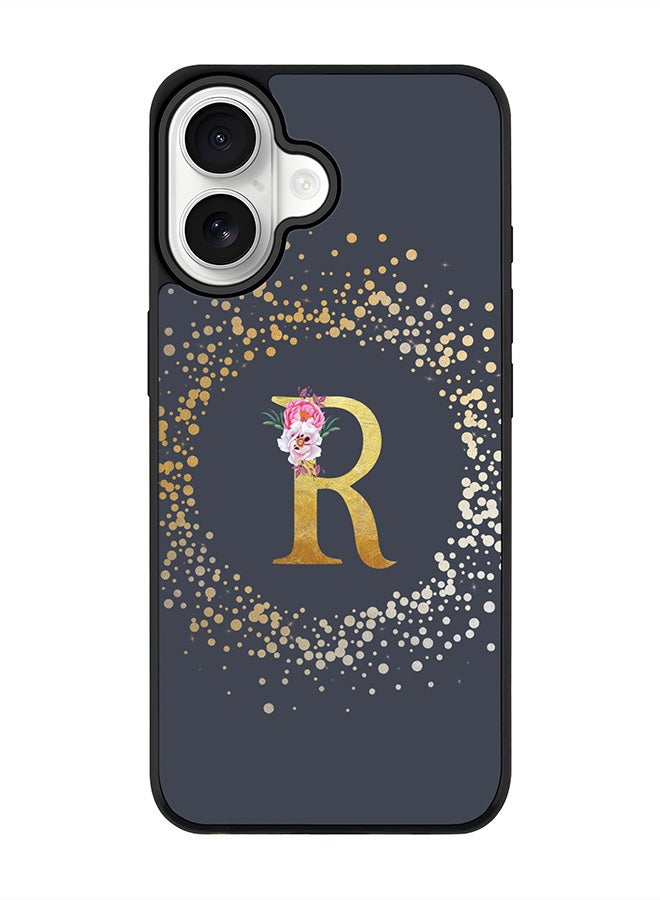 Stylizedd iPhone 17 Case, [Compatible with MagSafe] Slim Magnetic cover Phone Case iPhone 17 -Custom Monogram Floral - R  (Grey ) - Image 1