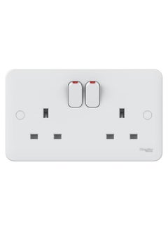 Schneider Schneider Electric Lisse 2 Gang Switched Socket 14.9 x 8.7 x 3.6cm 250 VAC 