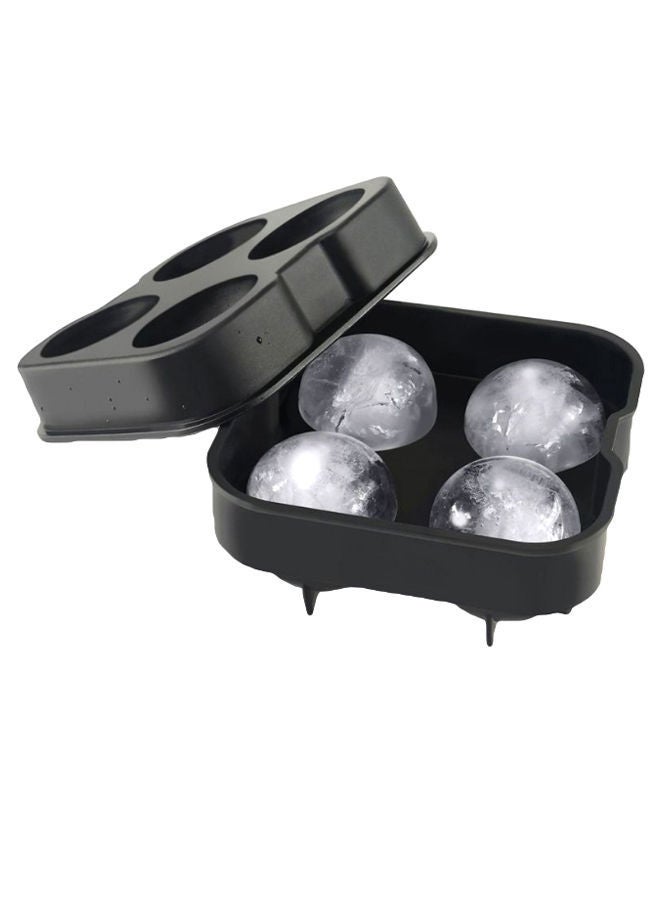 NIBEMINENT 4-Grid Ball Shaped Ice Cube Mould Black 11 x 11centimeter - Image 2