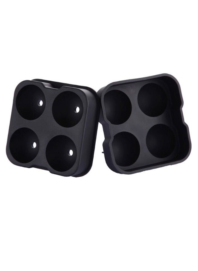 NIBEMINENT 4-Grid Ball Shaped Ice Cube Mould Black 11 x 11centimeter - Image 1