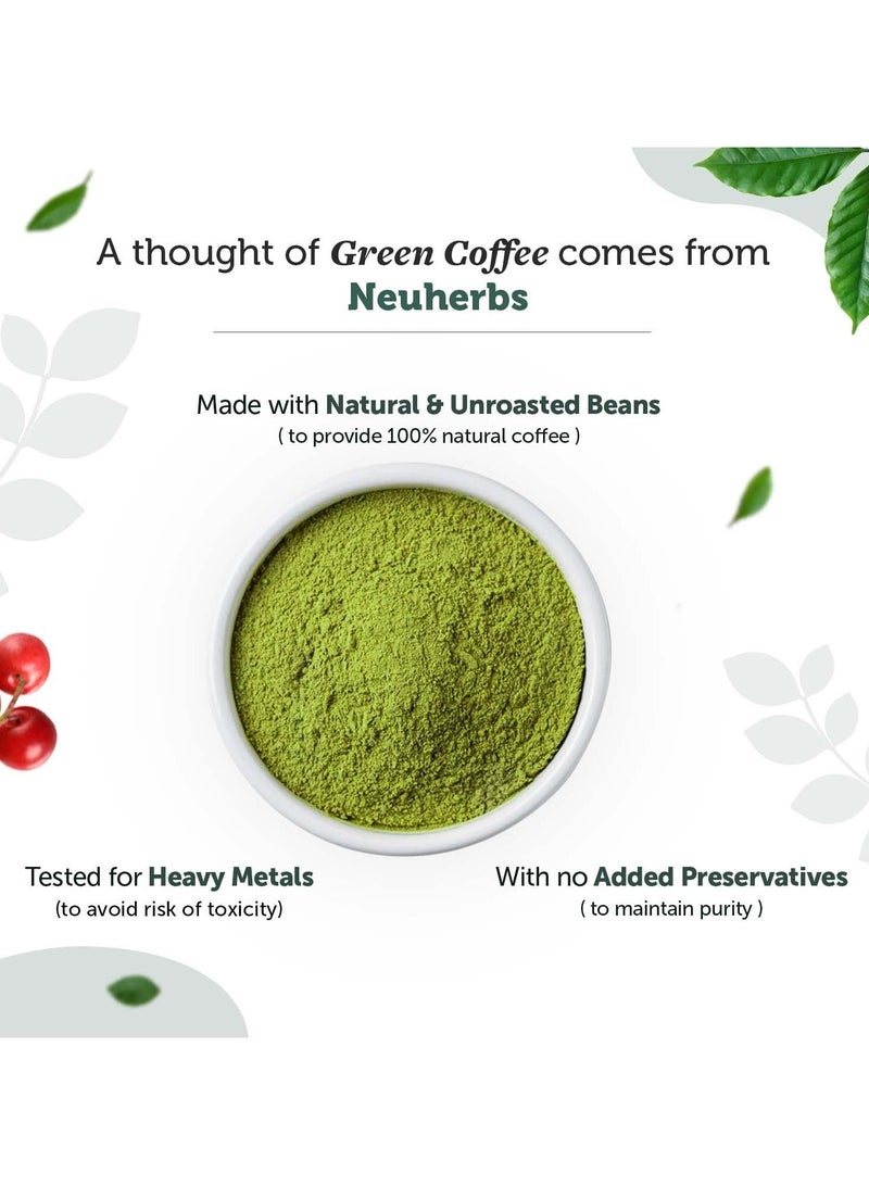 Neuherbs Unroasted Arabica Green Coffee Beans Powder | With Chlorogenic Acid | For Weight Loss Management (200 gm Powder) - Image 2