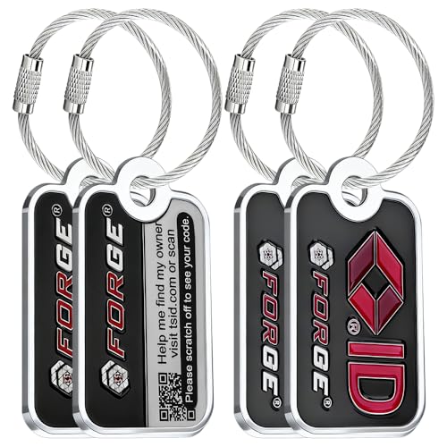 Forge Smart Lost and Found Luggage Tags, Global Luggage Tracking Tag, Travel Sentry Powered Baggage ID System for Luggage, Bags, Suitcases, and More (Black 4 PK) - Image 1
