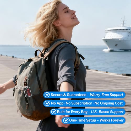 Forge Smart Lost and Found Luggage Tags, Global Luggage Tracking Tag, Travel Sentry Powered Baggage ID System for Luggage, Bags, Suitcases, and More (Black 4 PK) - Image 5