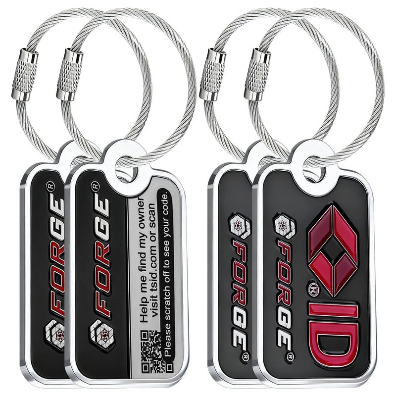 Forge Smart Lost and Found Luggage Tags, Global Luggage Tracking Tag, Travel Sentry Powered Baggage ID System for Luggage, Bags, Suitcases, and More (Black 4 PK) - Image 4
