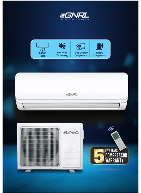 24000 BTU T3 Rotary Split AC R410a, EG24TN, 2025 New Series Model,Turbo Efficient Compressor, Auto Restart & Smart Function, Remote Included 2 Ton White