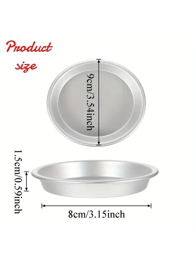 12pcs Non Stick Aluminum Mini Cake Molds Round Baking Trays For Egg Tarts Desserts - Image 2