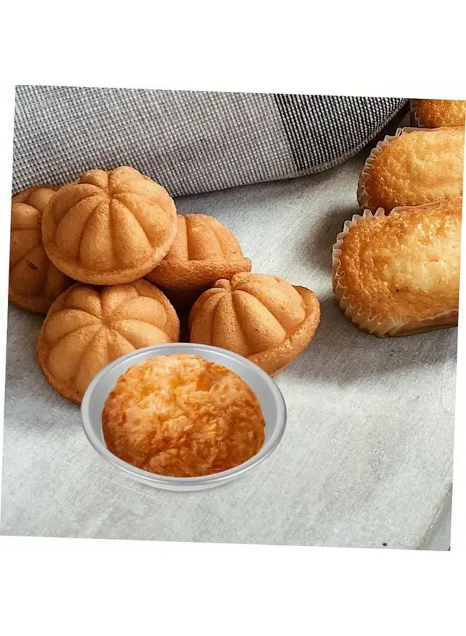 12pcs Non Stick Aluminum Mini Cake Molds Round Baking Trays For Egg Tarts Desserts - Image 4
