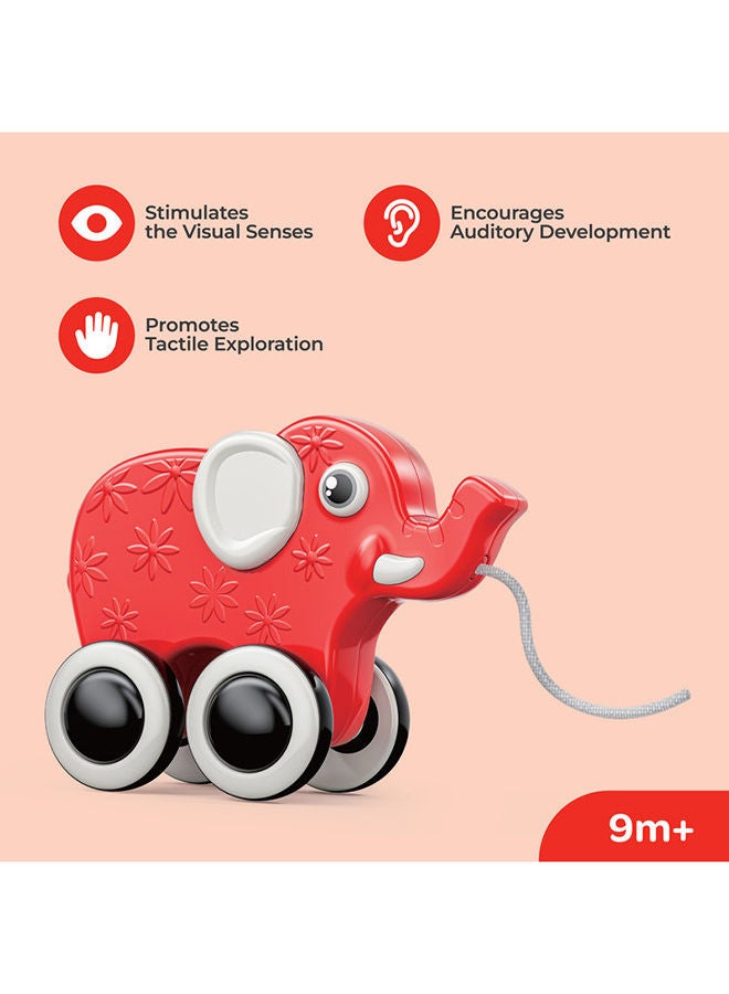 Moon Rolling Buddy Pull Along Toy Montessori Toys and Stacking Toys, Learning Educational Toys for 6M+ Developmental Motor Skills, Preschool Toy - Elephant - Image 2