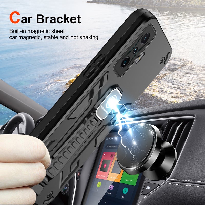 BURAQ Case Cover For Xiaomi Redmi K50 Gaming Shockproof Holder Phone Case(Black) - Image 4