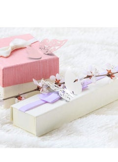Excefore Butterfly Cup Cards, 100Pcs Butterfly Wedding Name Place Cards Hollow Cup Guest Name Number Card for Wedding Engagement Party Favour Table Number Decor Goblets Top Decoration, Pink and White  - Image 5