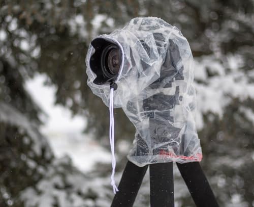 OP/TECH USA Rainsleeve Camera Cover - Clear Rain & Dust Sleeve for Shooting Photos & Video, with Viewfinder Access - Camera Rain Cover, Small, 2 Pack - Image 3
