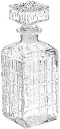 BIG CART BIG CART 1000ML Pack OF1 Crystal Clear Square Shape Decanter with Small Square Cap for Wine and Whiskey Drinking Champagne Drinking Glass Bottle Decanter wCap StopperChex Decanter - Image 4