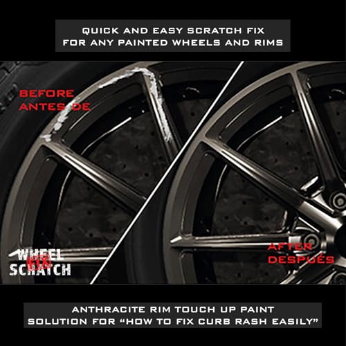 Wheel Scratch Fix Anthracite Gray Rim Touch Up Paint Kit, Car Wheel Scratch Repair Kit, Wheel Touch Up Paint Pen, curb rim repair kit, curb rash repair Kit, Universal Rim Alloy Wheel Paint Grey Anthracite (Anthracite Gray) - Image 2