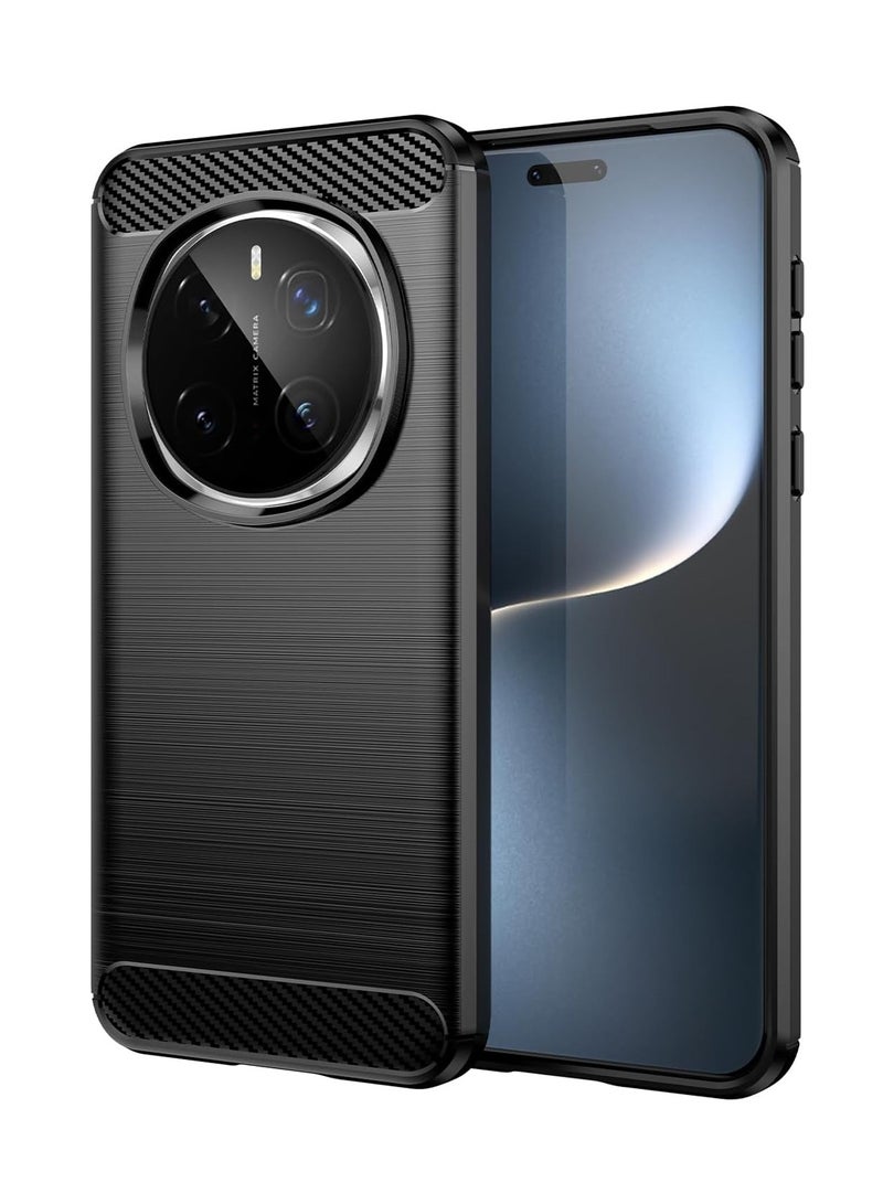 Honor Magic7 Pro 5G 2024 Silicone Brushed Texture Protective Case Cover - Black