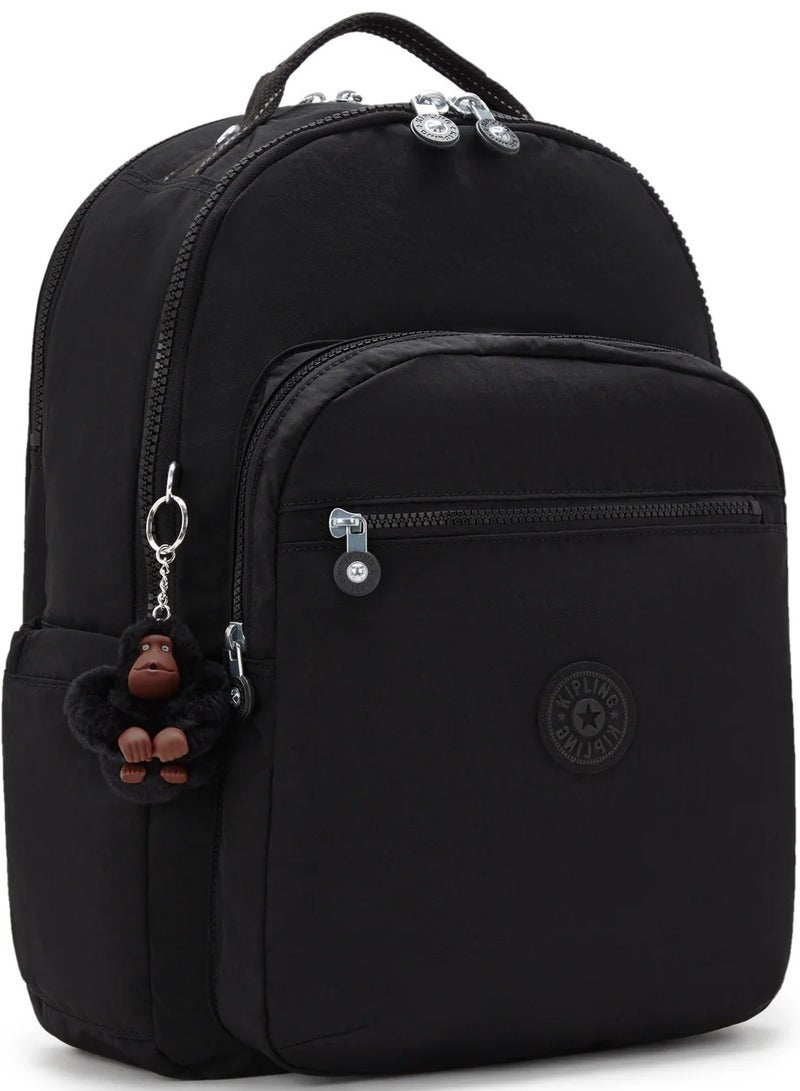 كيبلينغ حقيبة ظهر سول لاب كبيرة مع جيب للابتوب أسود حقيقي - Image 4