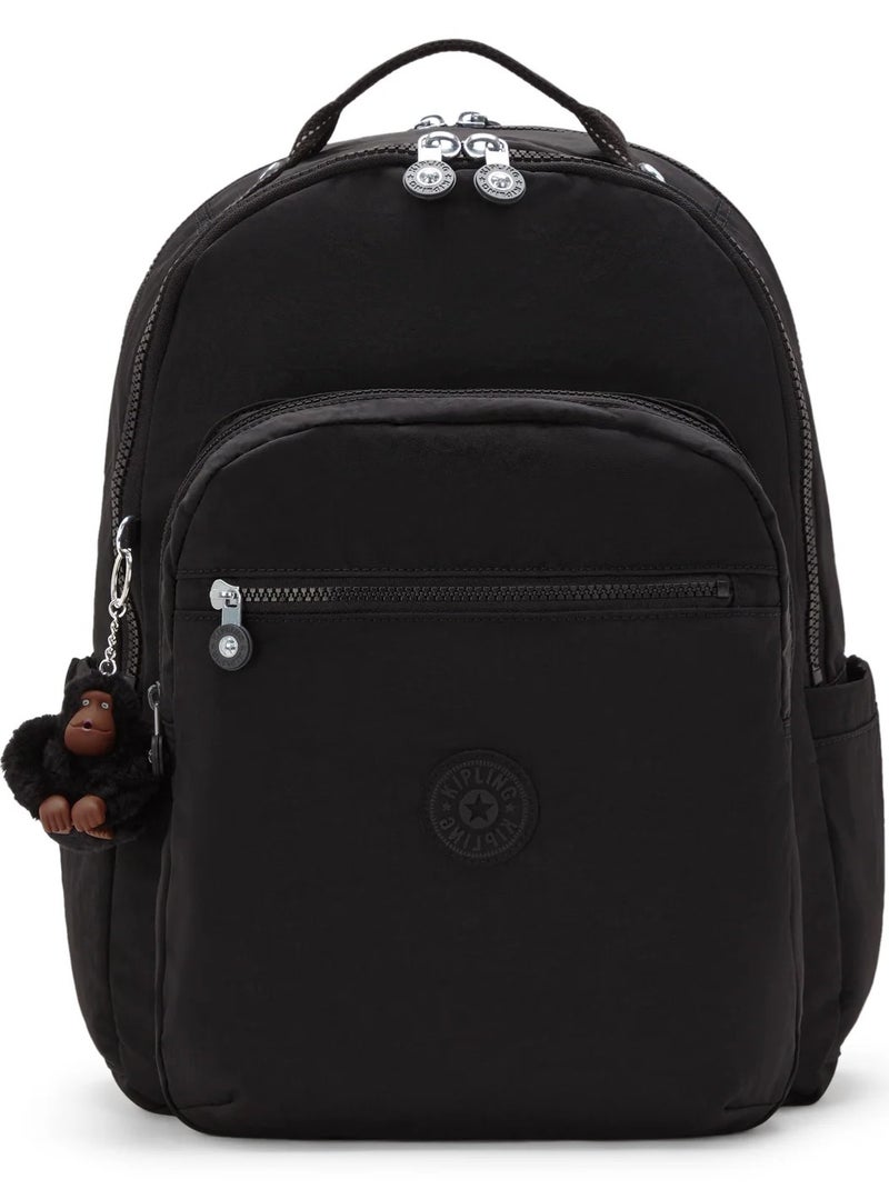 كيبلينغ حقيبة ظهر سول لاب كبيرة مع جيب للابتوب أسود حقيقي - Image 1