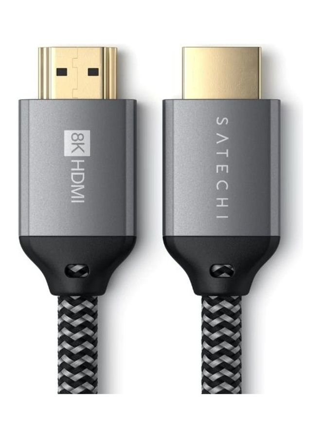 SATECHI 8K Ultra High Speed HDMI Cable 2M Braided Nylon 24K Gold Plated Connector Black - Image 3