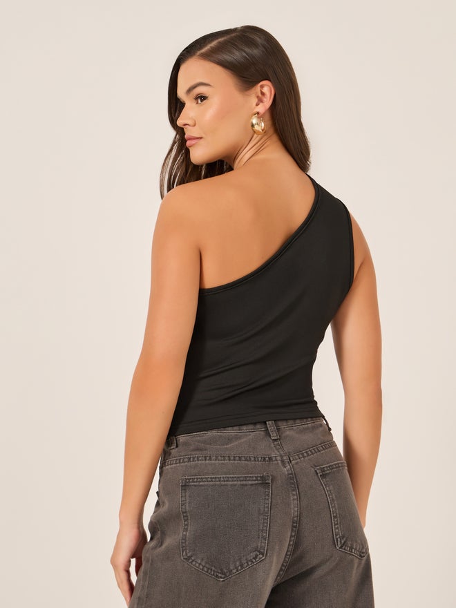 Styli Styli Solid One Shoulder Sleeveless Top  - Image 5