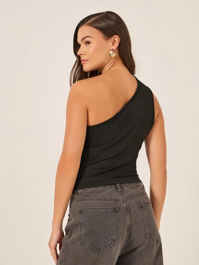 Styli Styli Solid One Shoulder Sleeveless Top