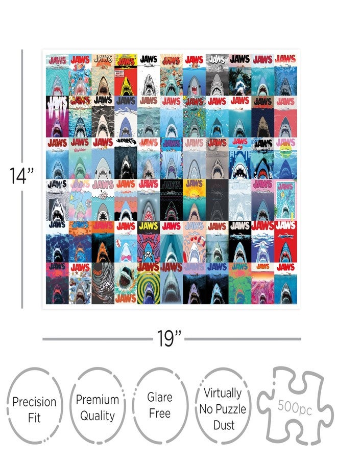 Aquarius Jaws 50th Anniversary Posters 500pc Puzzle (500 Piece Jigsaw Puzzle) - Glare Free - Precision Fit - Officially Licensed Jaws Merchandise & Collectibles - 14x19 Inches - Image 2