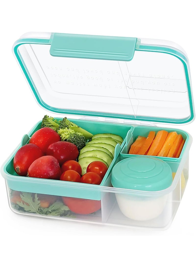 SYOSI Bento Lunch Box, Food Storage Container, 5 Compartment Leak Proof Reusable Meal Prep Box with Yogurt Cup BPA Free Freezer Safe for School Office Travel, 1 Set - Image 1