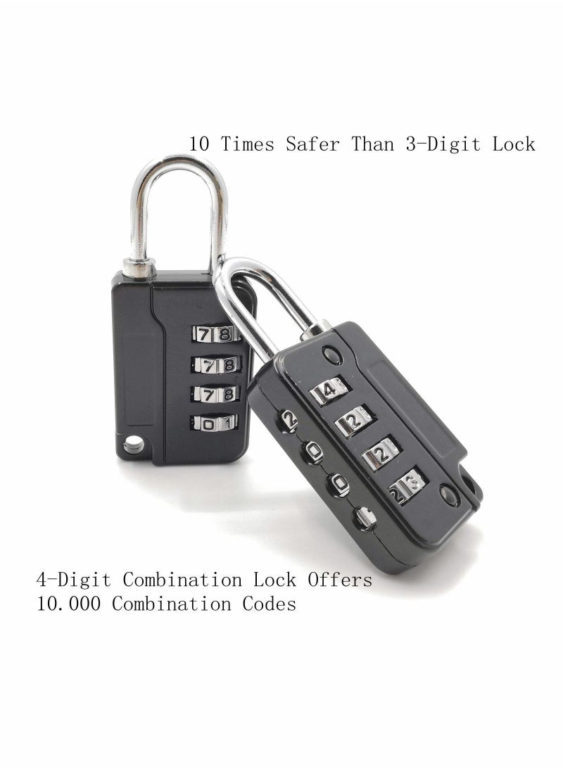 Excefore - Luggage Locks, 5 Pcs Travel Suitcase Lock, 4 Digit Combination Padlocks for School Gym Lockers, Tool Boxes, Fences, Buckle Cabinets, Safe Resettable Combination Lock - Image 1