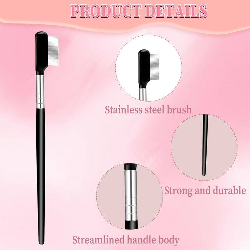 Yuomeaz Eyebrow Comb, Metal Eyebrow Comb for Women, Eyelash Separator Combs with Acrylic Handle for Eye Makeup, Eyelash Grooming - Image 5