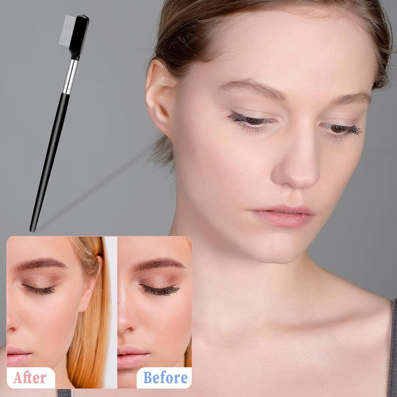 Yuomeaz Eyebrow Comb, Metal Eyebrow Comb for Women, Eyelash Separator Combs with Acrylic Handle for Eye Makeup, Eyelash Grooming - Image 2