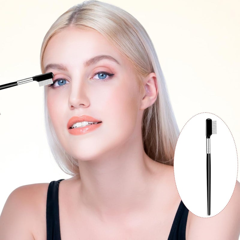 Yuomeaz Eyebrow Comb, Metal Eyebrow Comb for Women, Eyelash Separator Combs with Acrylic Handle for Eye Makeup, Eyelash Grooming - Image 3