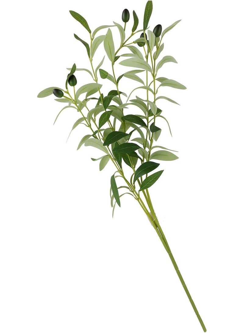 Artificial Green Olives Stem Leaves Bundle Fake Bunch Decoration for Home Office Kitchen Decor - Image 1