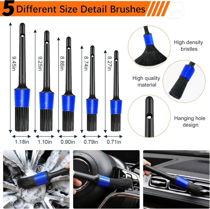 MIAOKE Car Detailing Kit - Complete Cleaning Set for Wheels, Interior, Exterior, Leather, Dashboard, and Vents - Image 5
